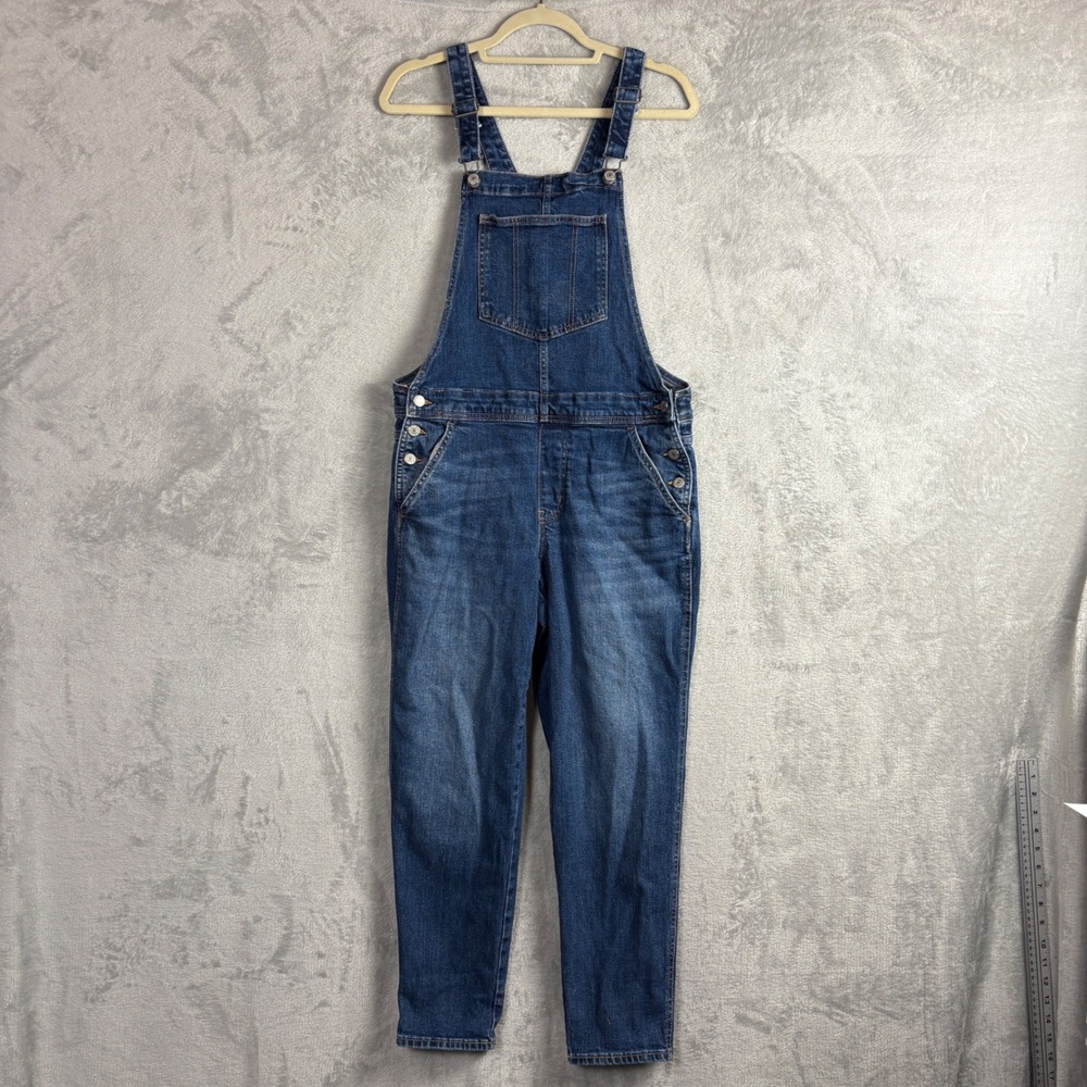 Old Navy Denim Overalls Straight Leg Size 12 Blue Classic Utility Dungarees